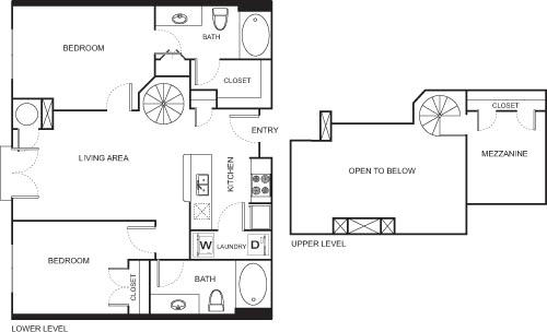Two Bedroom Mezzanine- 4129 Floorplan Image